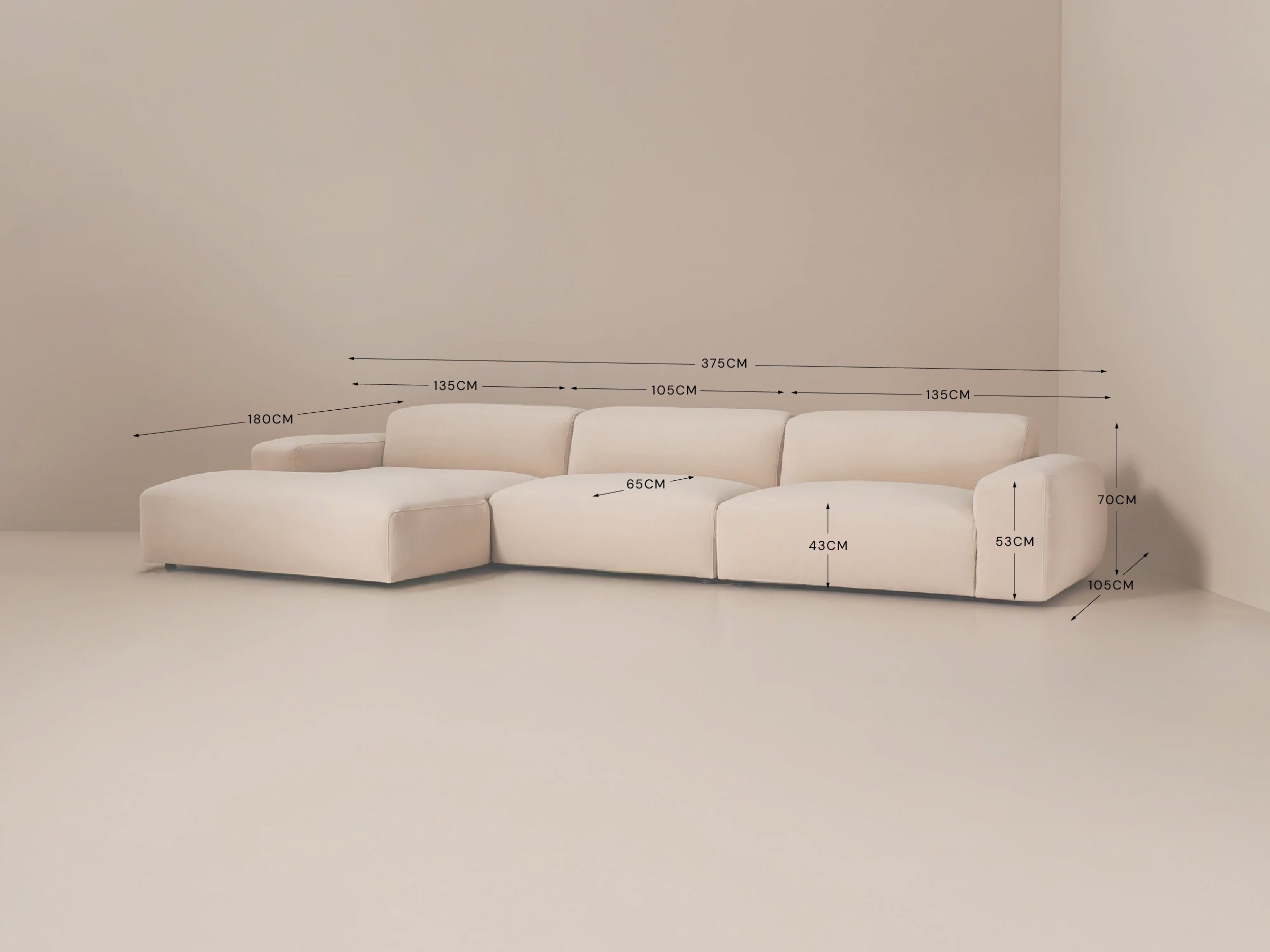 Eldon, 3 Section Chaise