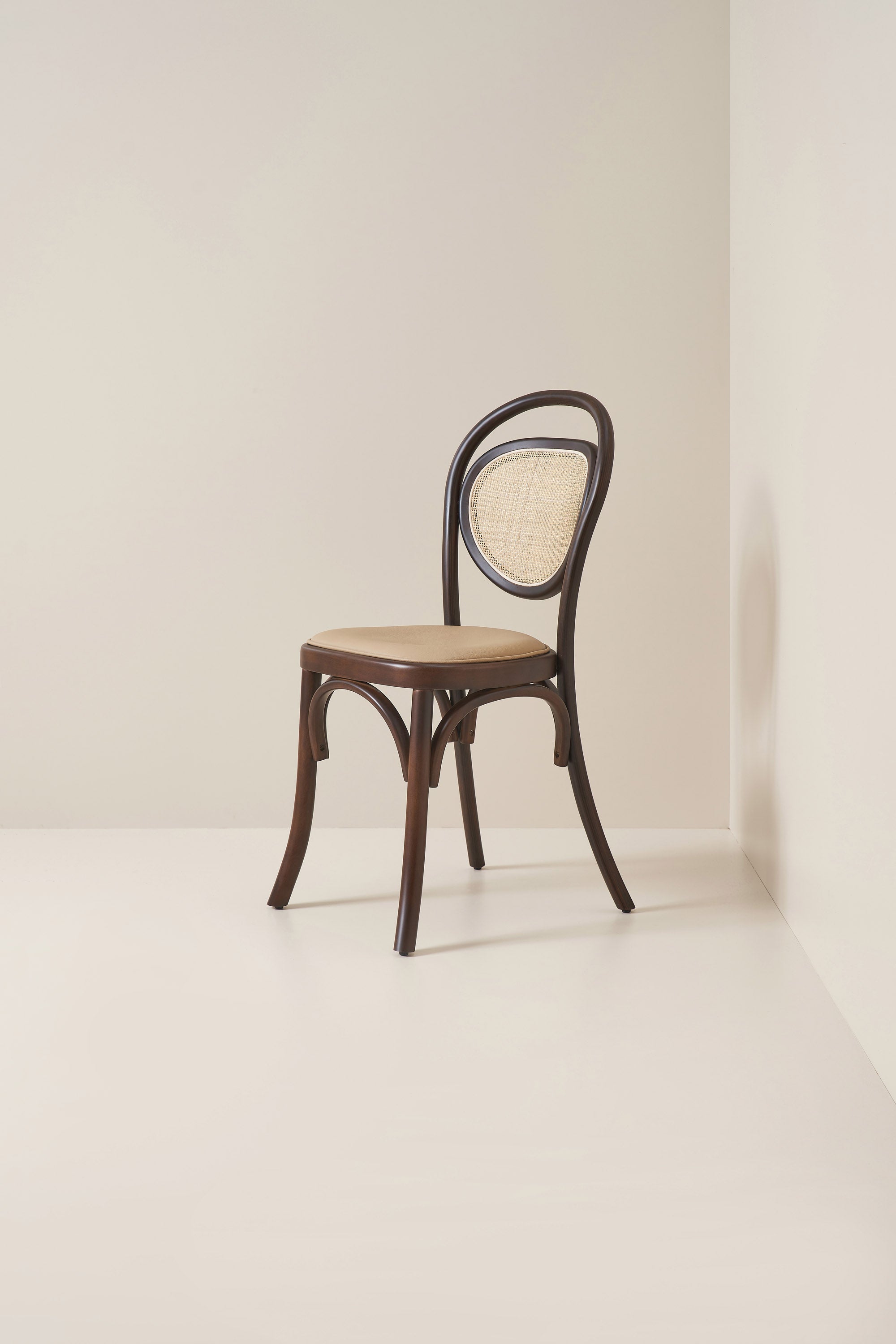 cane back bistro chair - dark walnut