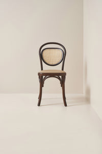 cane back bistro chair - dark walnut