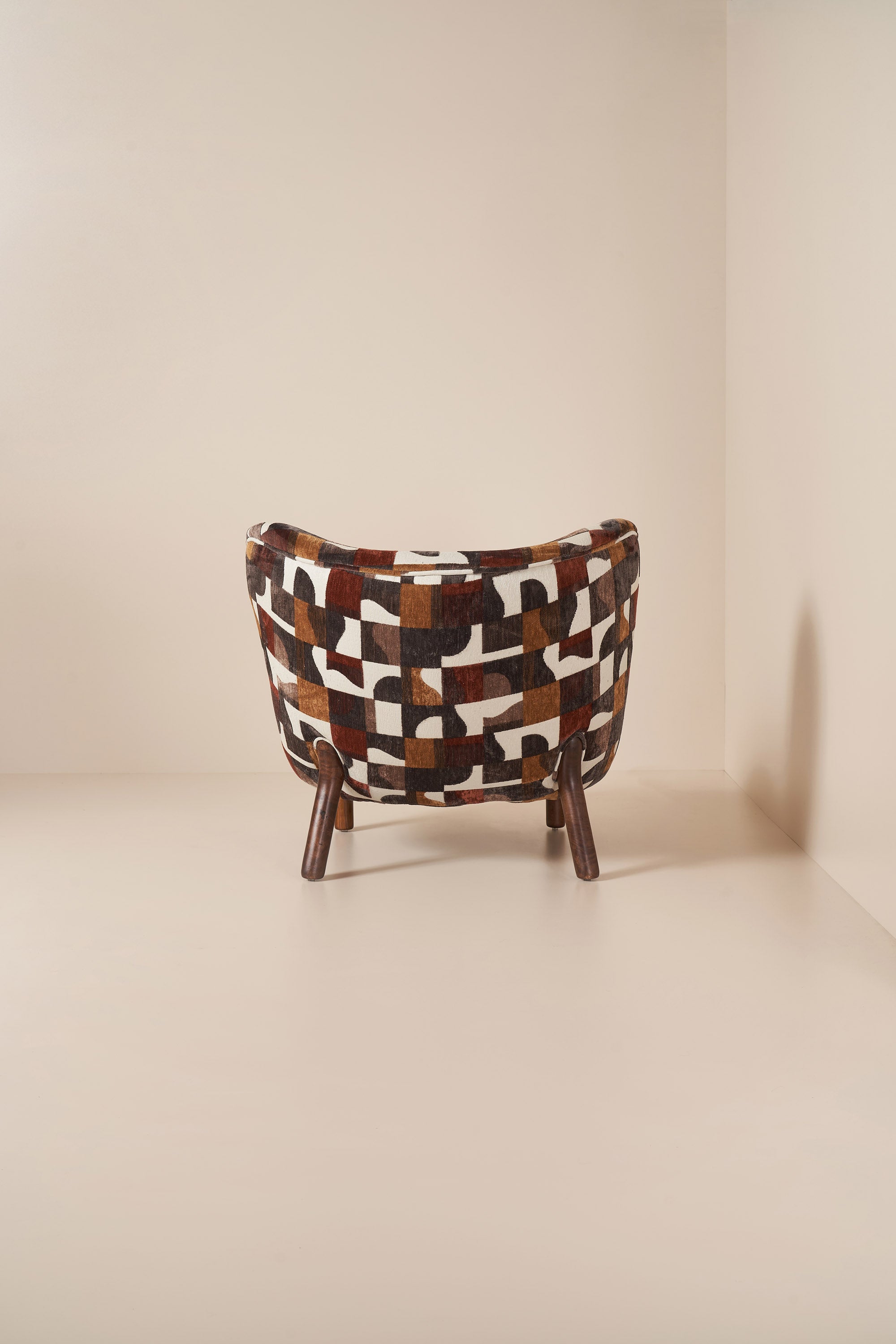 patterned armchair